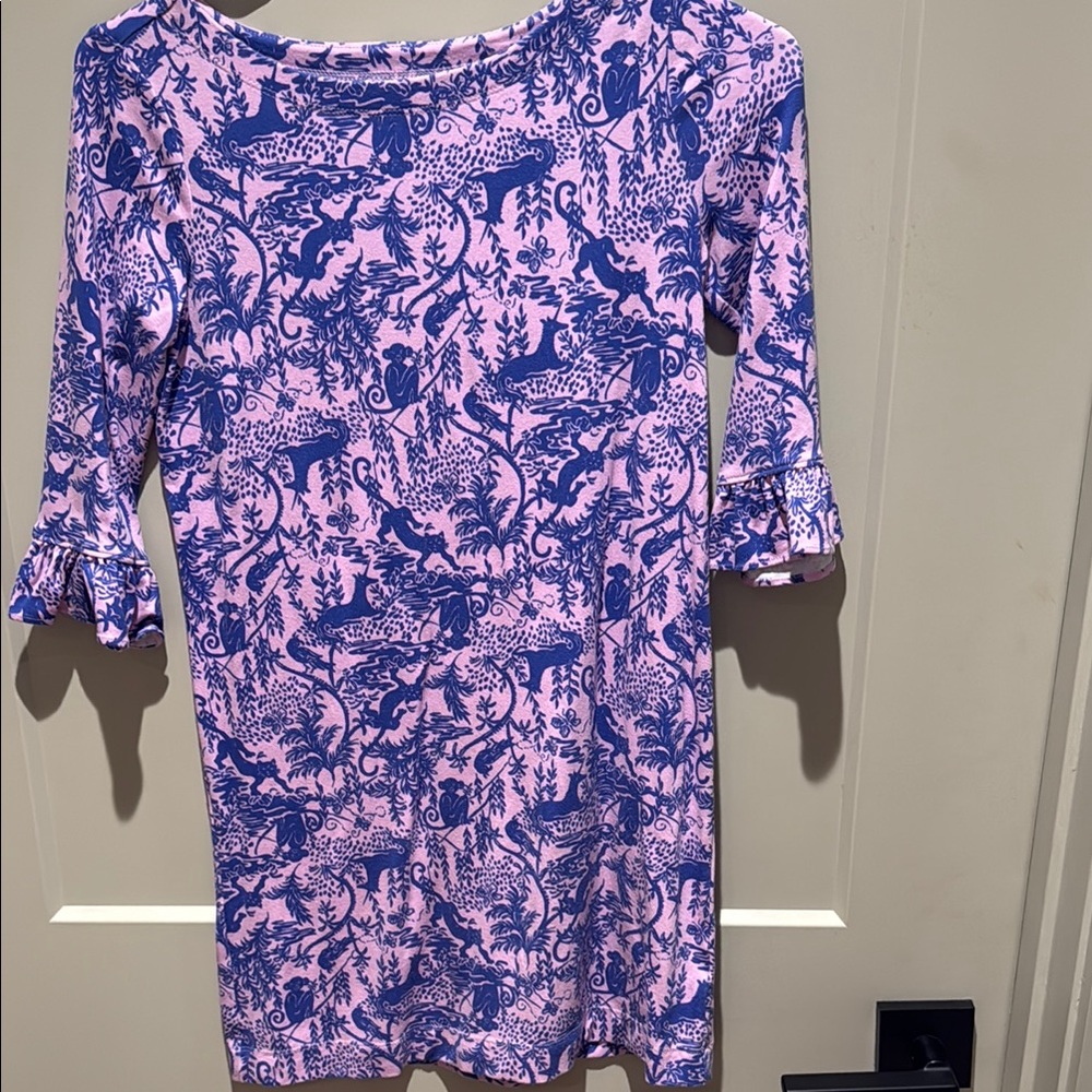 Pink and Blue Patterned Dress
